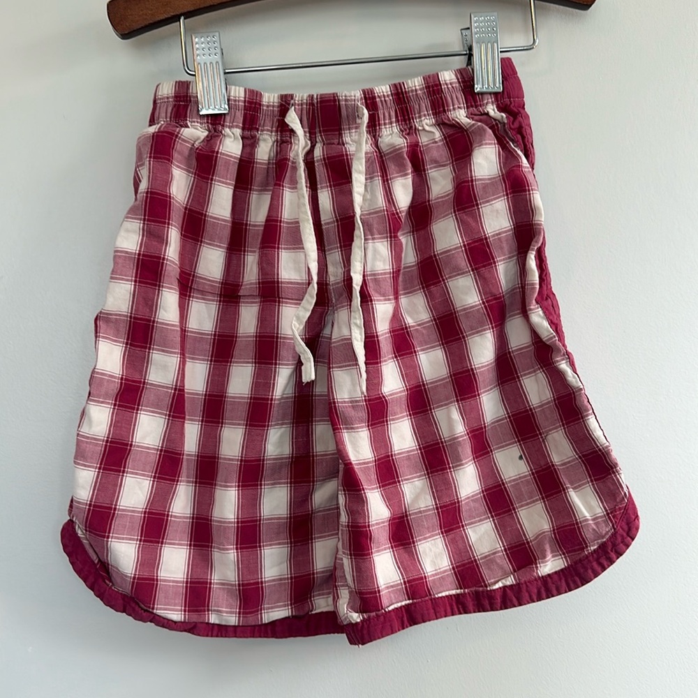Boys size 3t well dressed wolf red gingham plaid drawstring shorts heirloom